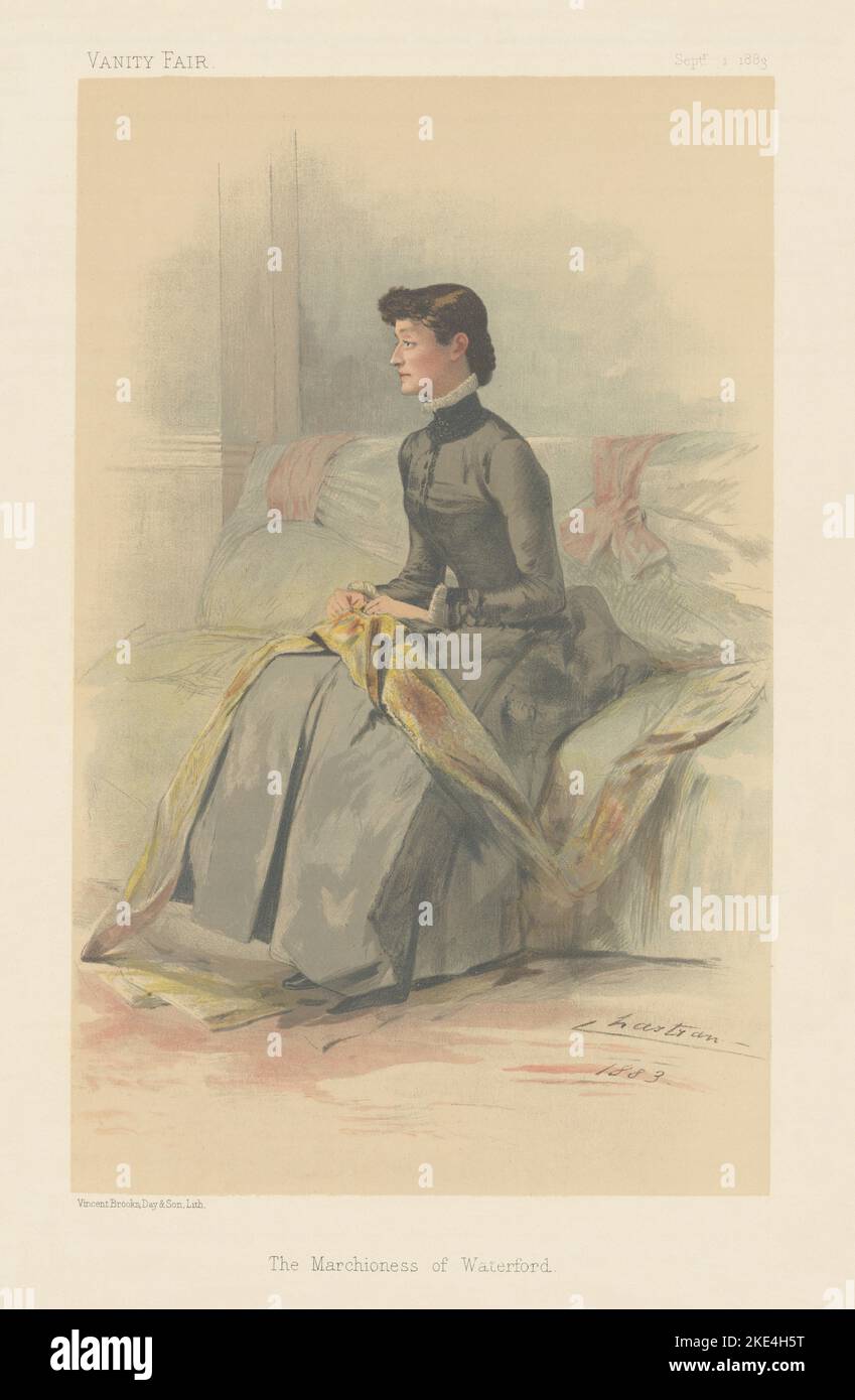BANDE DESSINÉE D'ESPION VANITY FAIR Marchioness of Waterford. Mesdames. Par Chartran 1883 Banque D'Images