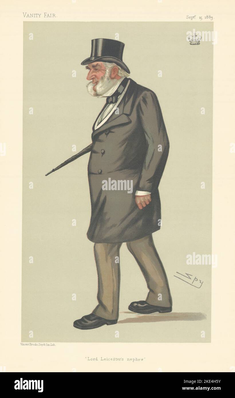 VANITY FAIR SPY CARICATURE Edward Lord Digby 'le neveu de Lord Leicester' Irlande 1883 Banque D'Images