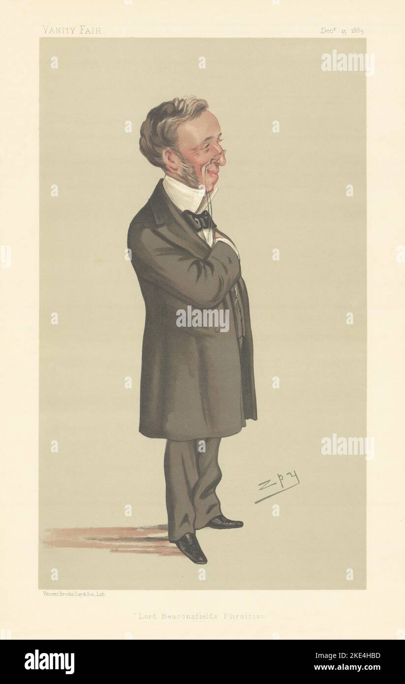 CARICATURE DE L'ESPION VANITY FAIR Richard Quain 'médecin de Lord Beaconsfield' 1883 Banque D'Images