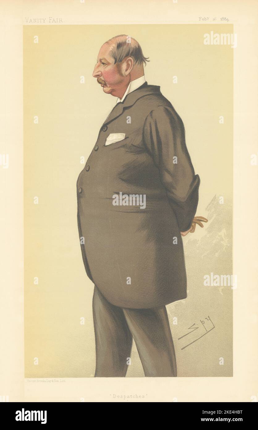 DESSIN ANIMÉ DE VANITY FAIR SPY Capv Conway Seymour imprimé Militaria 1884 Banque D'Images