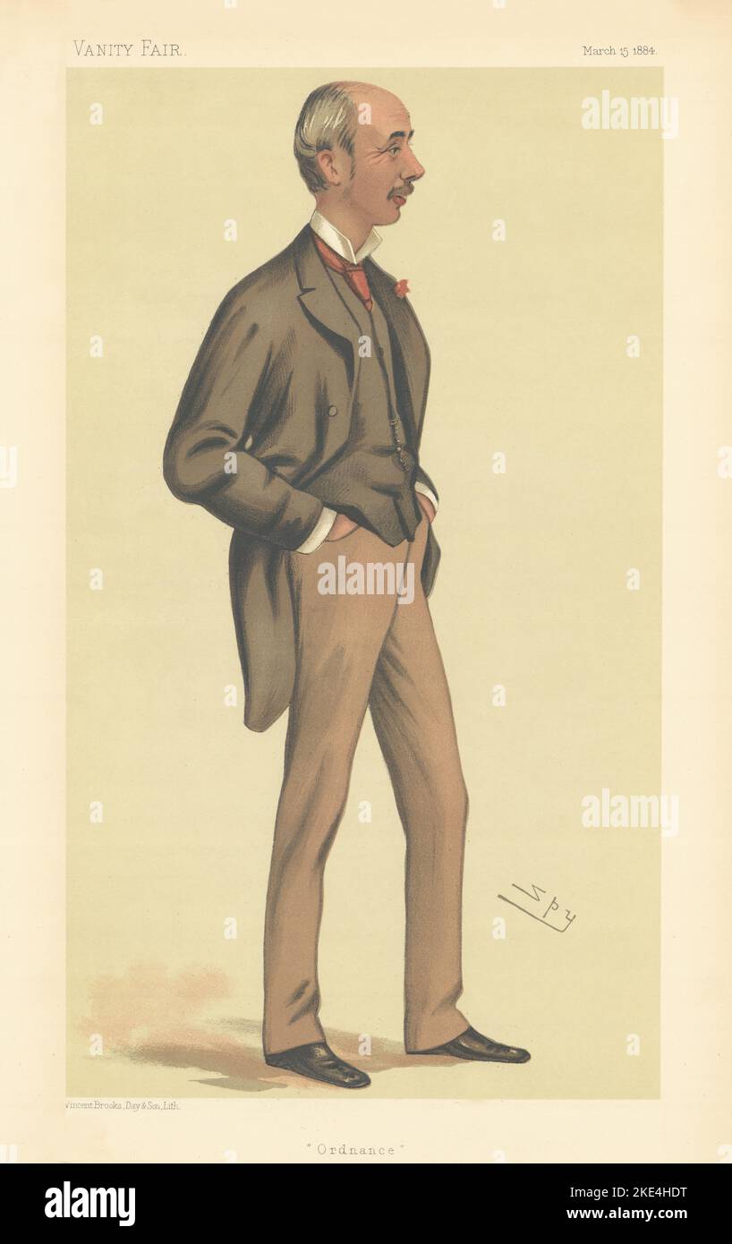 LE DESSIN ANIMÉ DE VANITY FAIR SPY Henry Robert Brand 'Ordnance' Hampshire 1884 Old Print Banque D'Images