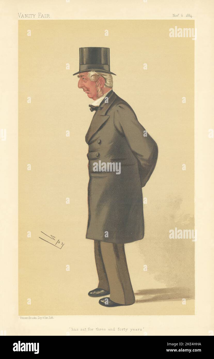 FREDERICK Knight, LE DESSIN ANIMÉ DE L'ESPION DE VANITY FAIR, a siégé pendant trois et quarante ans. 1884 Banque D'Images
