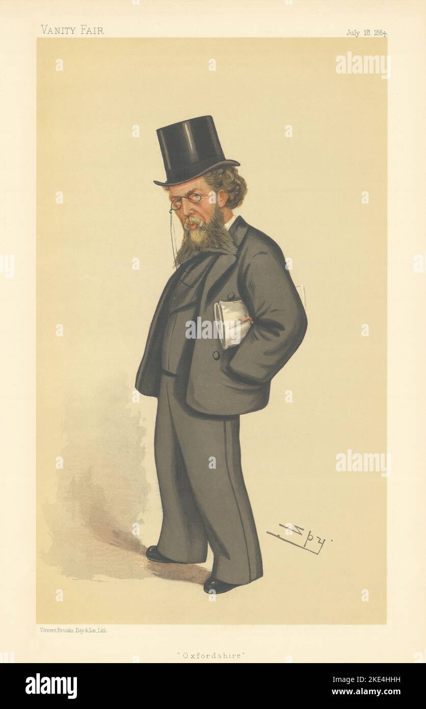 VANITY FAIR SPY CARICATURE William Cornwallis Cartwright 'Oxfordshire' Oxon 1884 Banque D'Images
