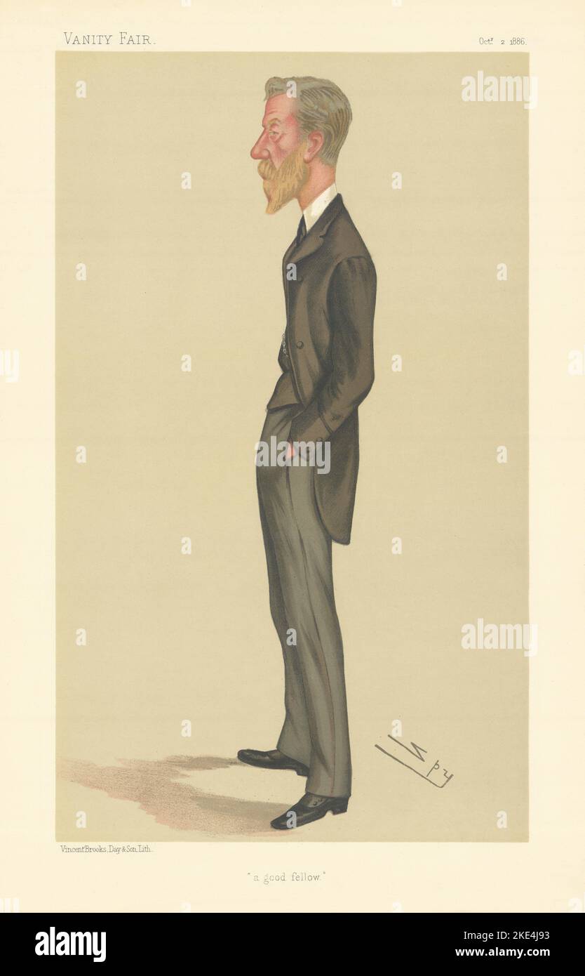 VANITY FAIR SPY CARICATURE Lord Edward Cavendish 'un bon compagnon' Sussex 1886 Banque D'Images