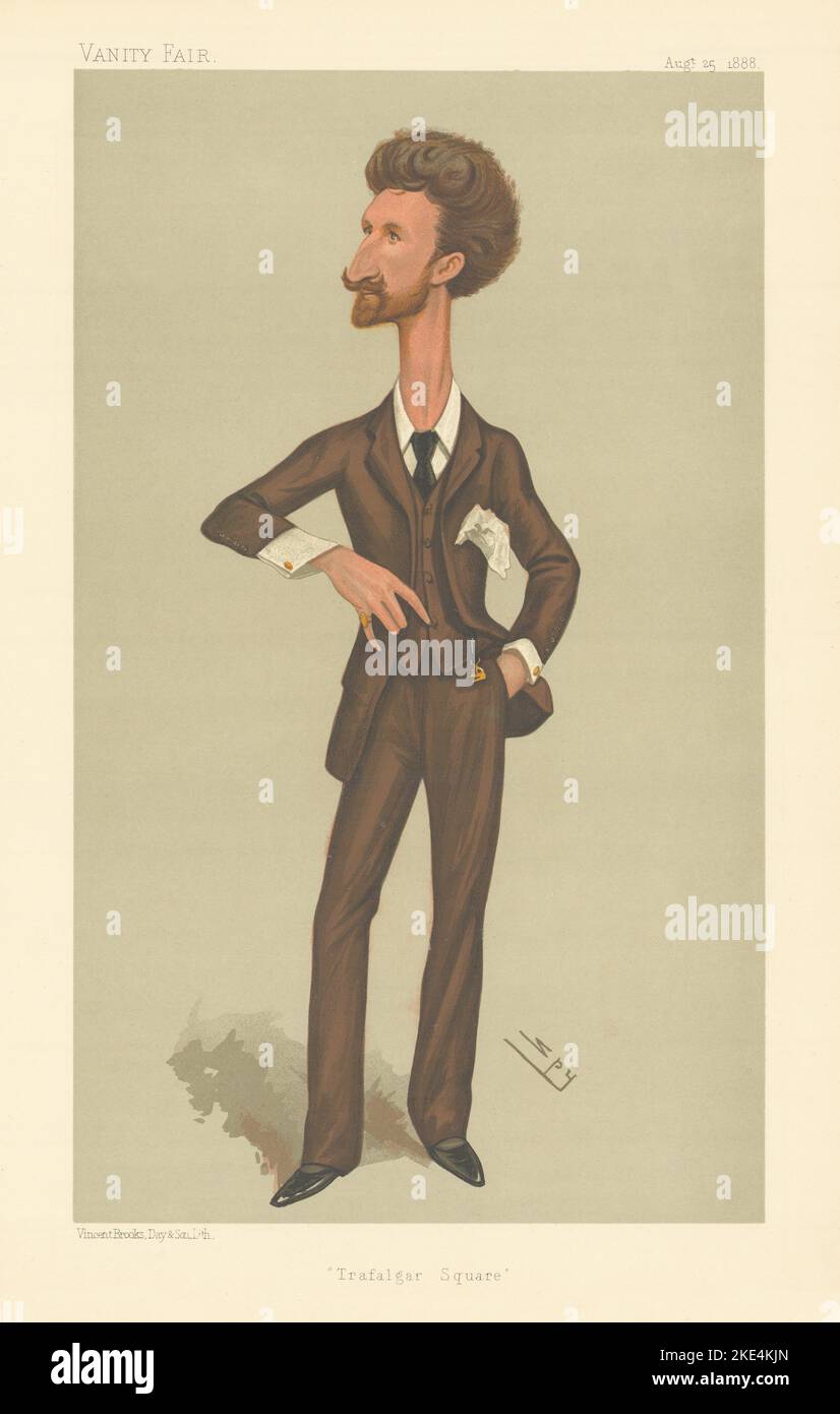 DESSIN ANIMÉ DE VANITY FAIR SPY Robert Cunninghame-Graham 'Trafalgar Square' 1888 Banque D'Images