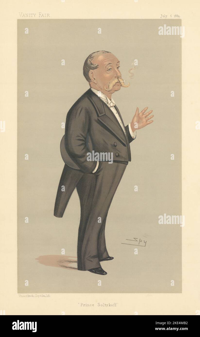 VANITY FAIR ESPION CARICATURE 'Prince Soltykoff' Saltykov. Russie. Redevance 1889 Banque D'Images