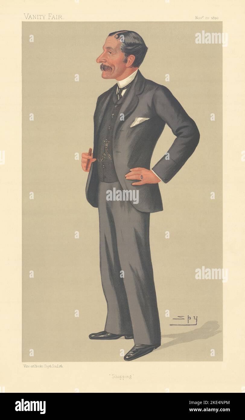 DESSIN ANIMÉ de VANITY FAIR SPY Joseph Fletcher Green imprimé Business 1890 Banque D'Images