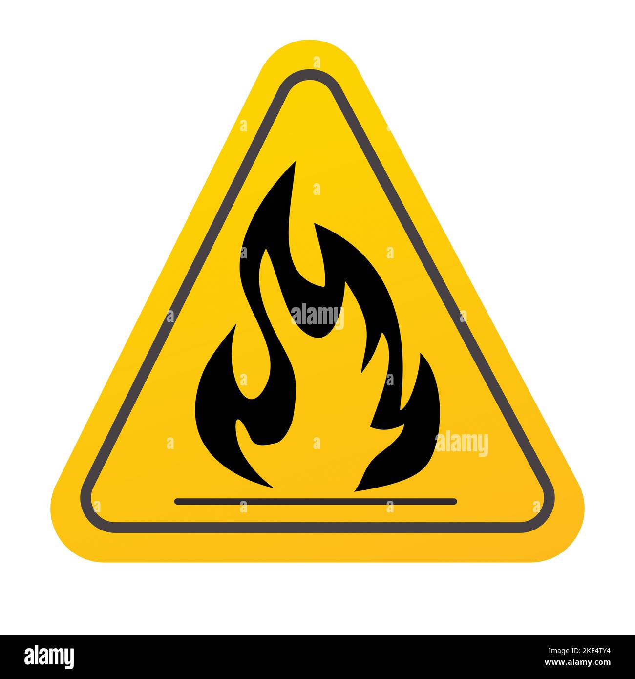 Liquide inflammable, symbole triangle jaune de la substance, signe isolé sur fond blanc. Illustration vectorielle Illustration de Vecteur