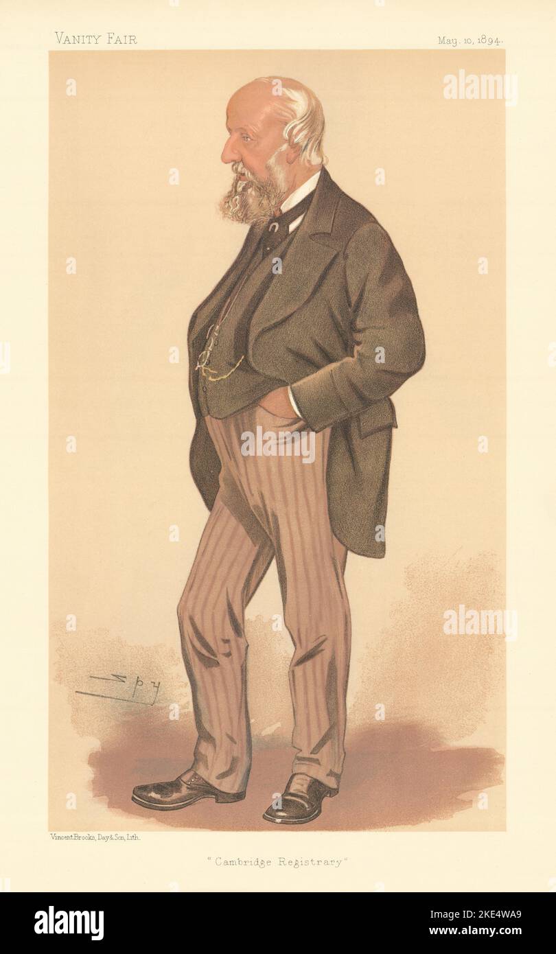 DESSIN ANIMÉ DE L'ESPION VANITY FAIR John Willis Clark « Cambridge Registry » universitaires 1894 Banque D'Images