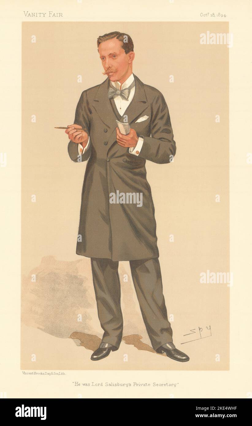 VANITY FAIR SPY CARICATURE Schomberg Kerr McDonnell 'il était Lord Salisbury's…' 1894 Banque D'Images