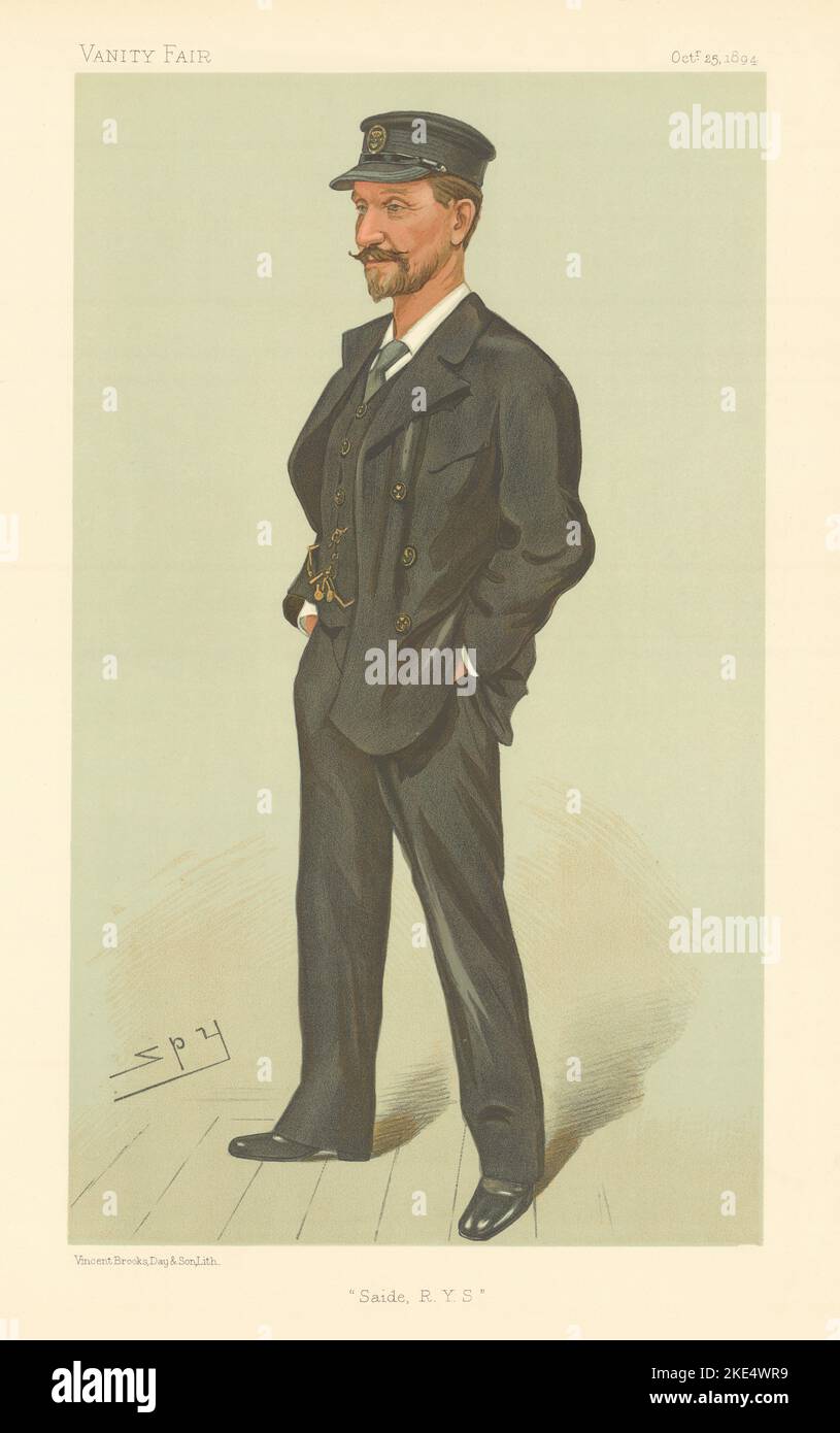 LE DESSIN ANIMÉ DE VANITY FAIR SPY Charles Gibson Millar « aide, RYS » Yachting 1894 imprimé Banque D'Images