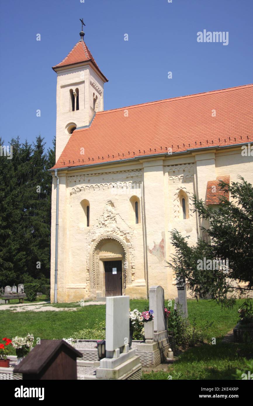 L'église catholique médiévale de Saint-Pierre, Orriszentpeter, Orseg, Hongrie Banque D'Images