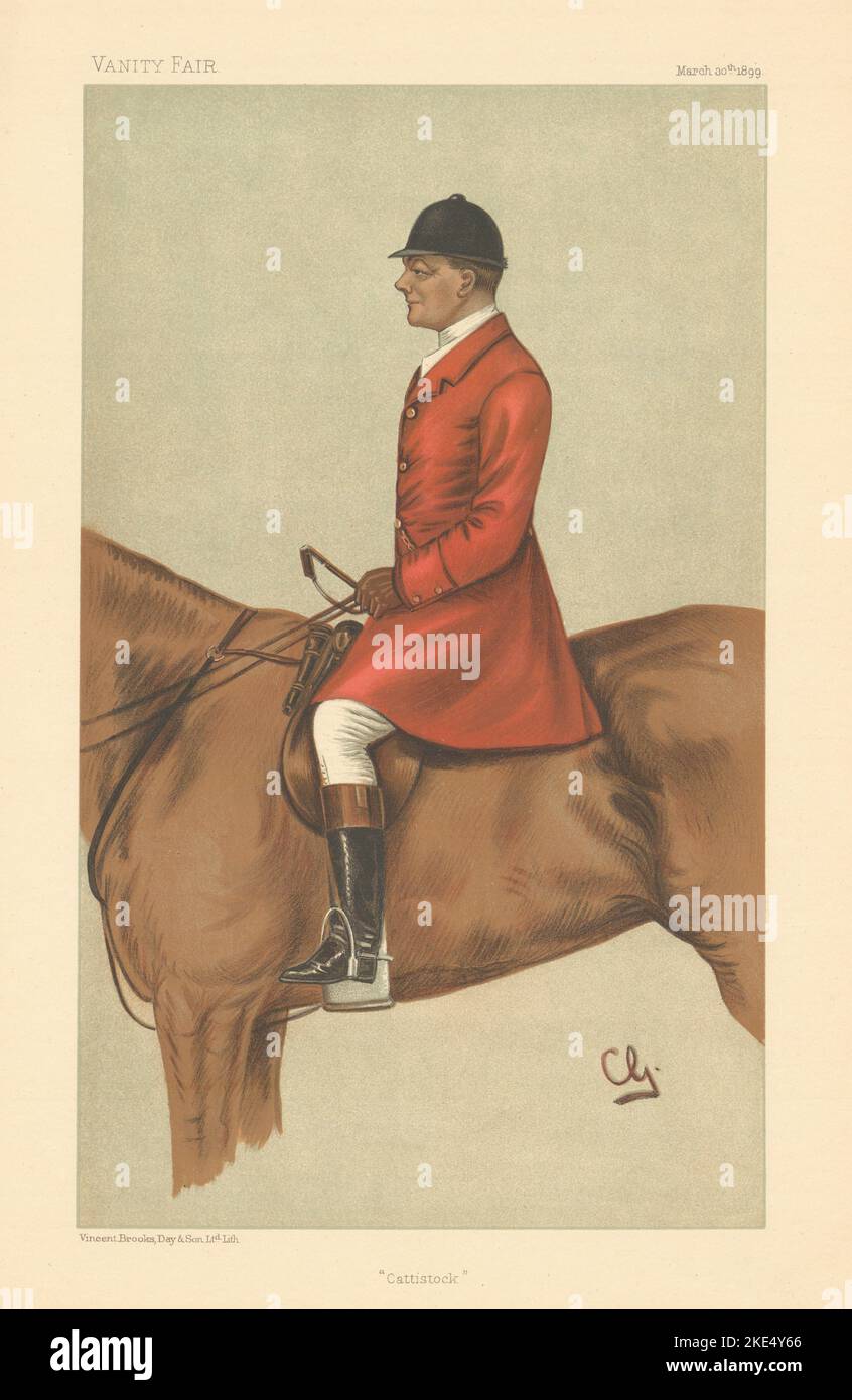 VANITY FAIR ESPION CARICATURE M. John Hargreaves 'Cattistock' Fox Hunter. Par CG 1899 Banque D'Images