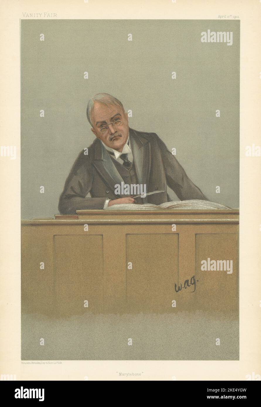 LE DESSIN ANIMÉ de VANITY FAIR ESPION Alfred Chichele Ploughden 'Marylebone' police. Loi 1901 Banque D'Images