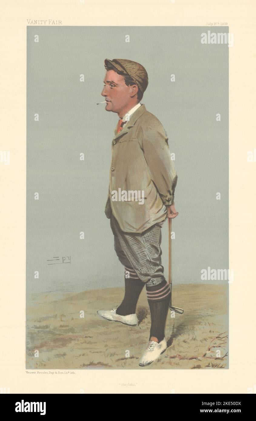 DESSIN ANIMÉ DE VANITY FAIR SPY Harold Horsfall Hilton 'Hoylake' Golfer 1903 imprimé Banque D'Images