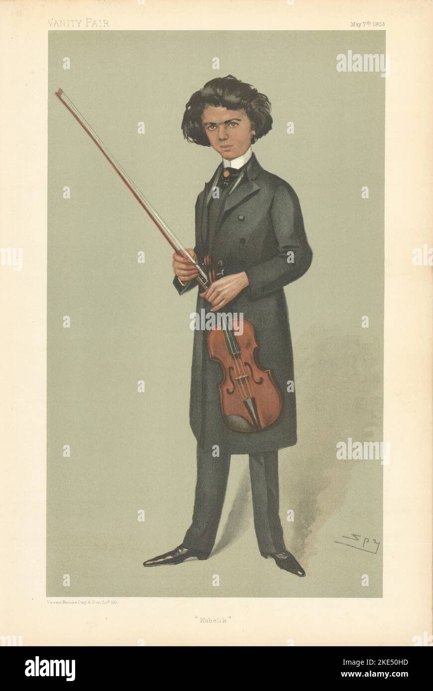 JAN Kubelik, CARICATURE D'ESPION VANITY FAIR. Violoniste et compositeur tchèque. Musique 1903 Banque D'Images