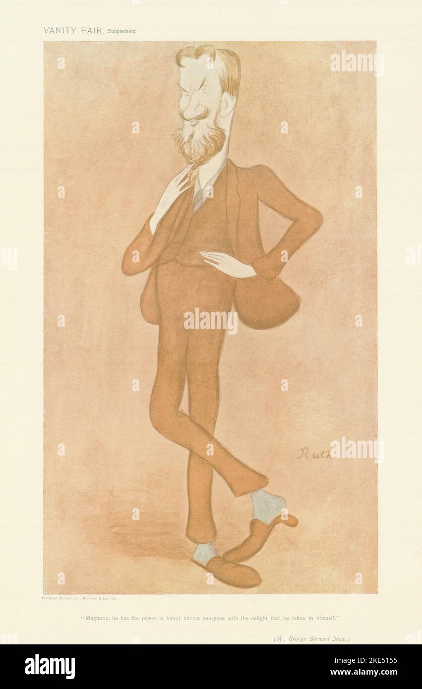 LE DESSIN ANIMÉ de L'ESPION VANITY FAIR George Bernard Shaw 'magnétique, il a le pouvoir…' 1905 Banque D'Images