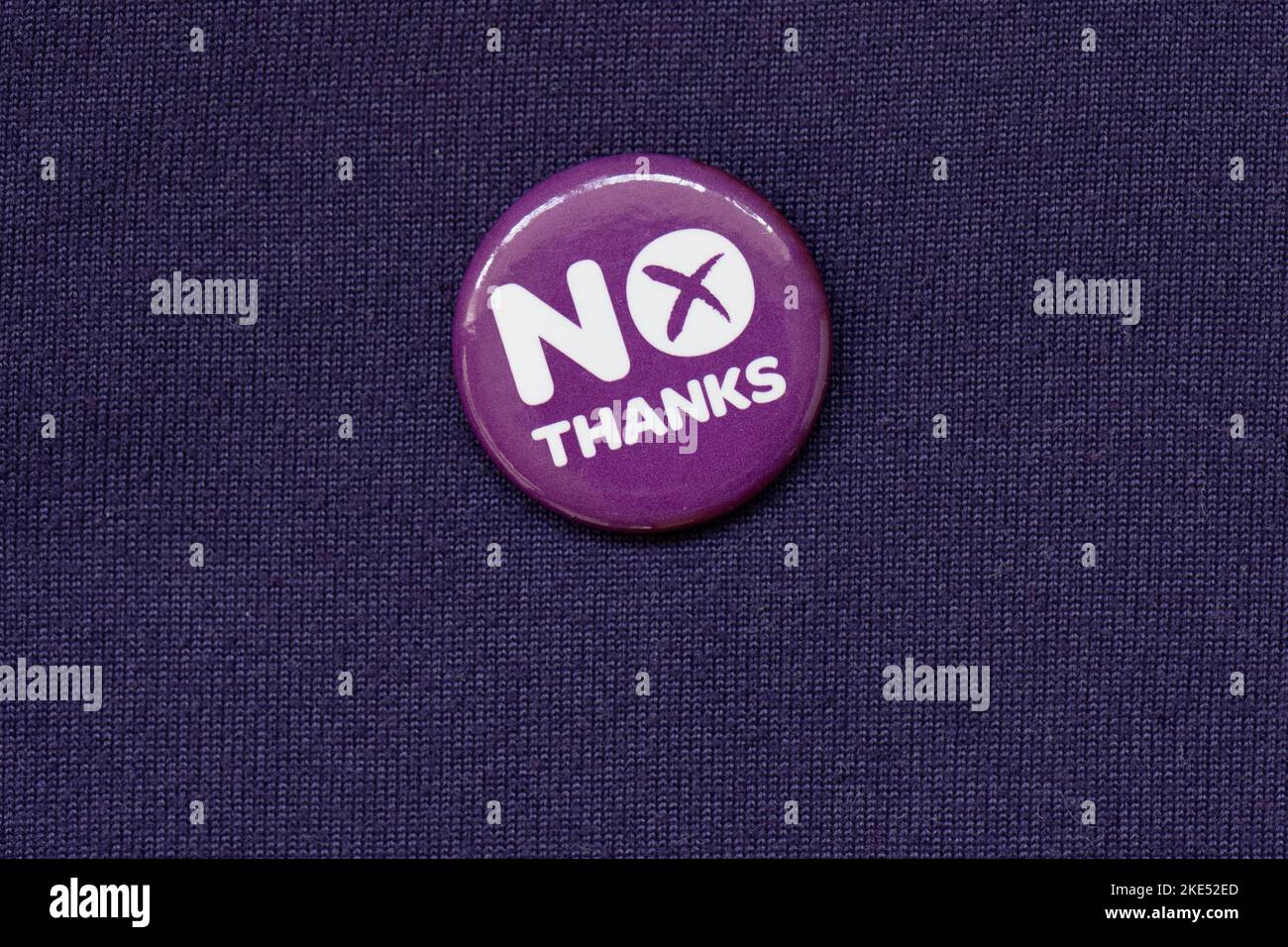 Scottish Independence referendum 2014 Better Together 'No Thanks' badge de campagne - Scottish UK Banque D'Images