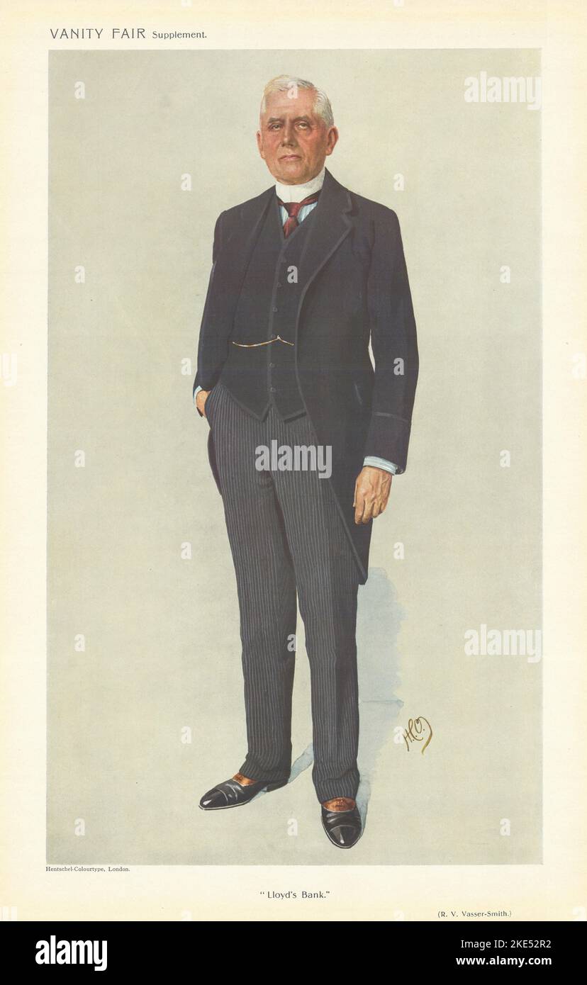 LE DESSIN ANIMÉ DE L'ESPION VANITY FAIR Richard Vassar Vassar-Smith 'Lloyds Bank'. HCO 1910 Banque D'Images