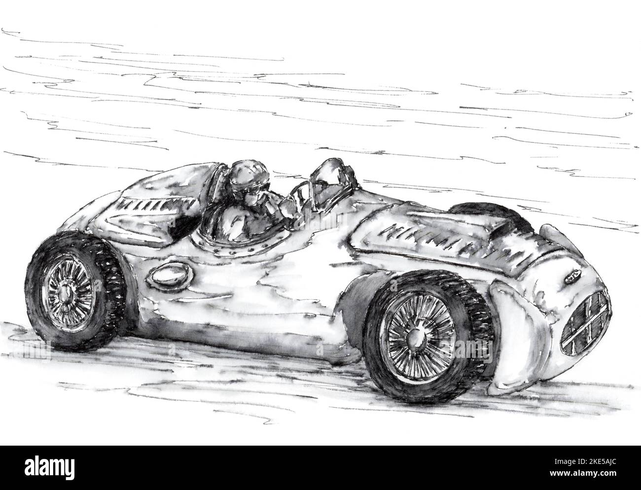 Voiture de course noir et blanc Banque de photographies et d’images à ...
