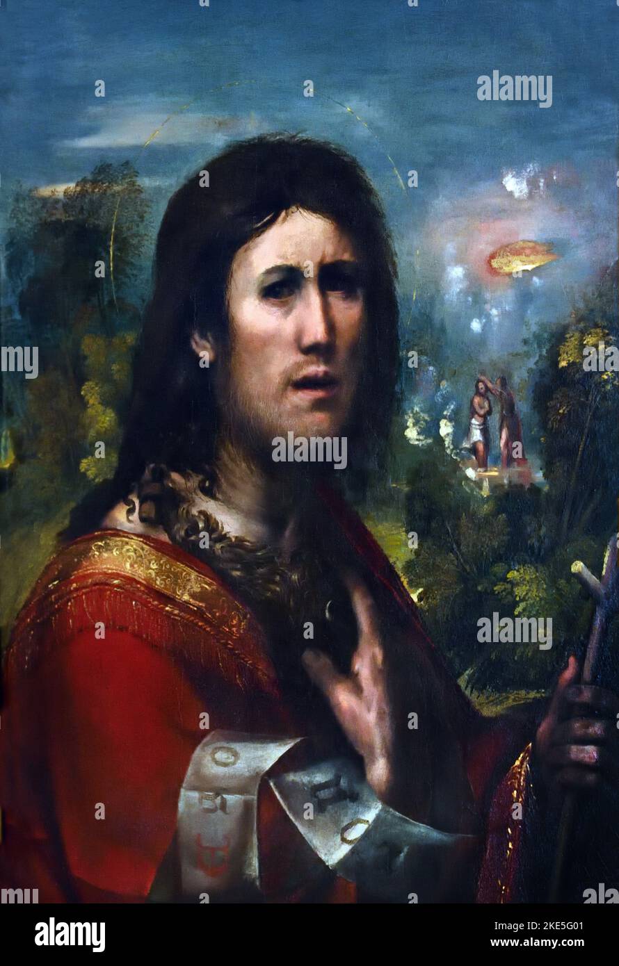Saint-Jean-Baptiste Giovanni Luteri, également connu sous le nom de Dosso Dossi (1486-87 – Ferrara 1542), Piti place Florence, Italie, Italien. Banque D'Images