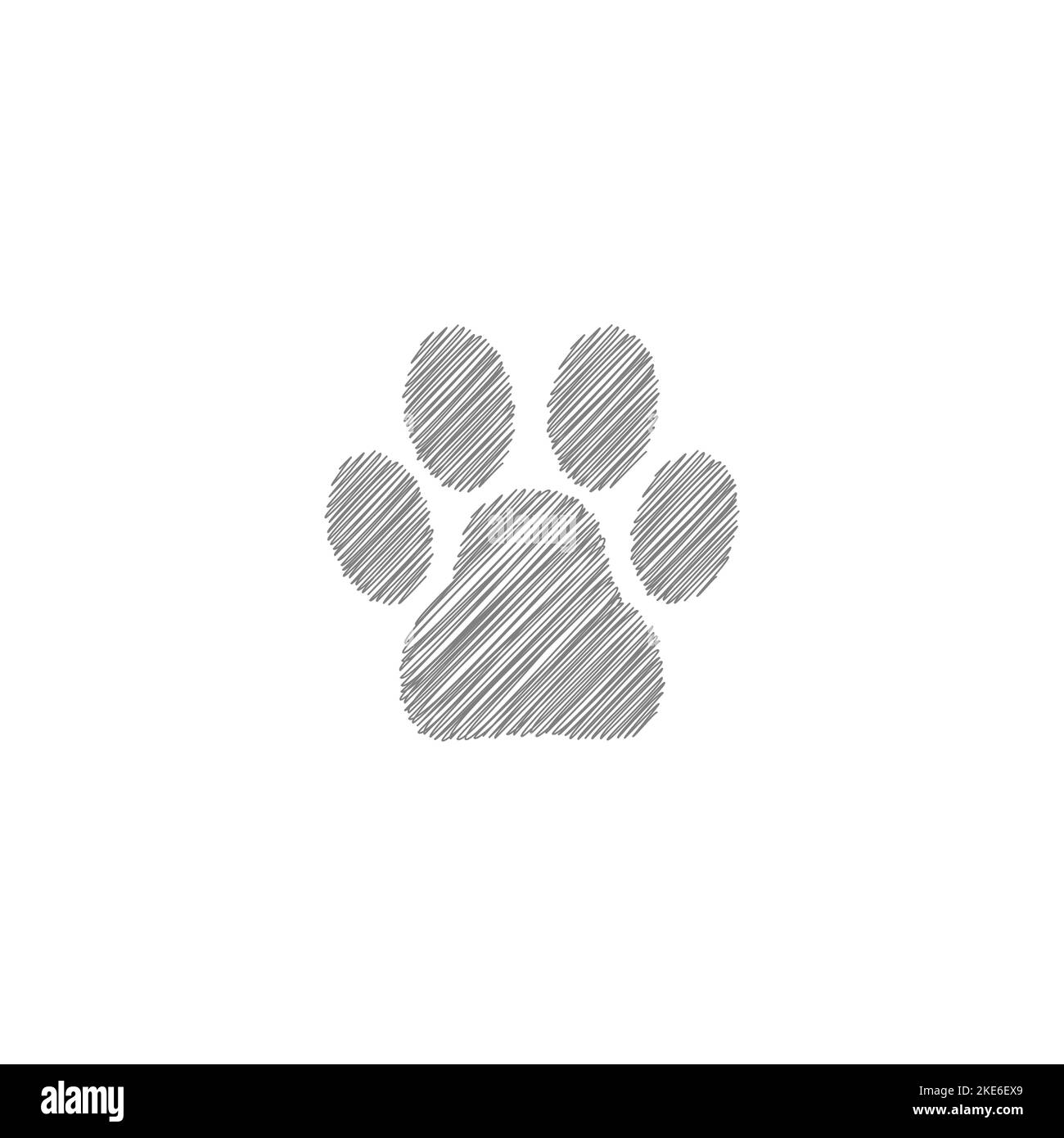 Icône de vecteur d'esquisse gris de Cat Trail. Sentier à imprimé pied pour animaux Illustration de Vecteur
