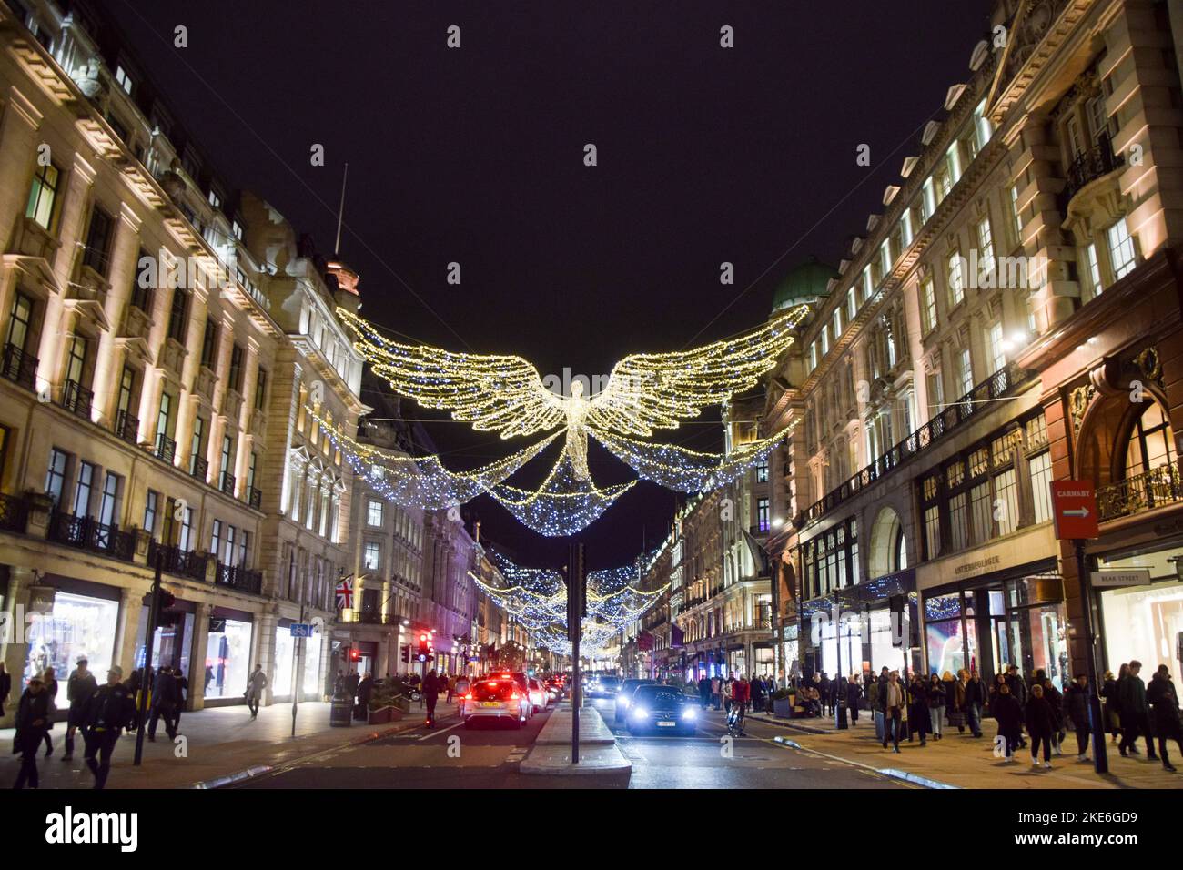 Londres, Royaume-Uni. 10th novembre 2022. Lumières de Noël dans Regent Street. Credit: Vuk Valcic/Alamy Live News Banque D'Images