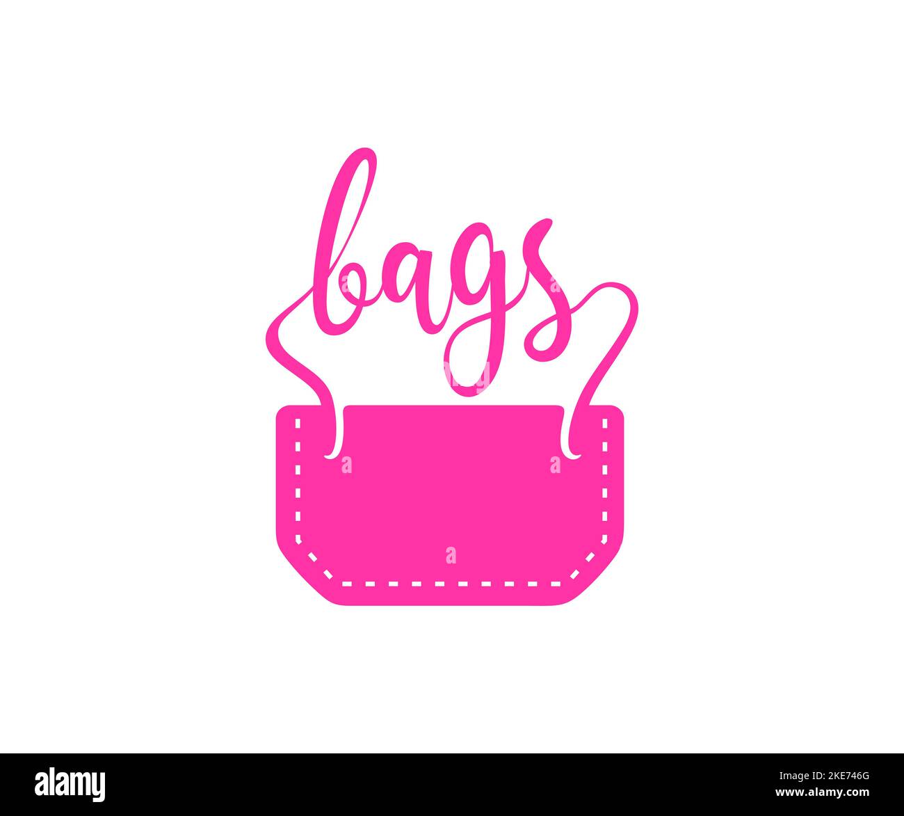 Sac, sac à main, sac à main, sacoche, étui, accessoires et mode, logo. Sac à provisions, sac à provisions, sac à main pour femmes avec poignée, motif vectoriel Illustration de Vecteur