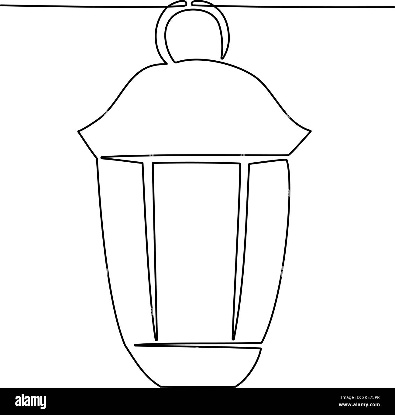 Dessin continu de lanterne pour ramadan kareem. Illustration vectorielle Illustration de Vecteur