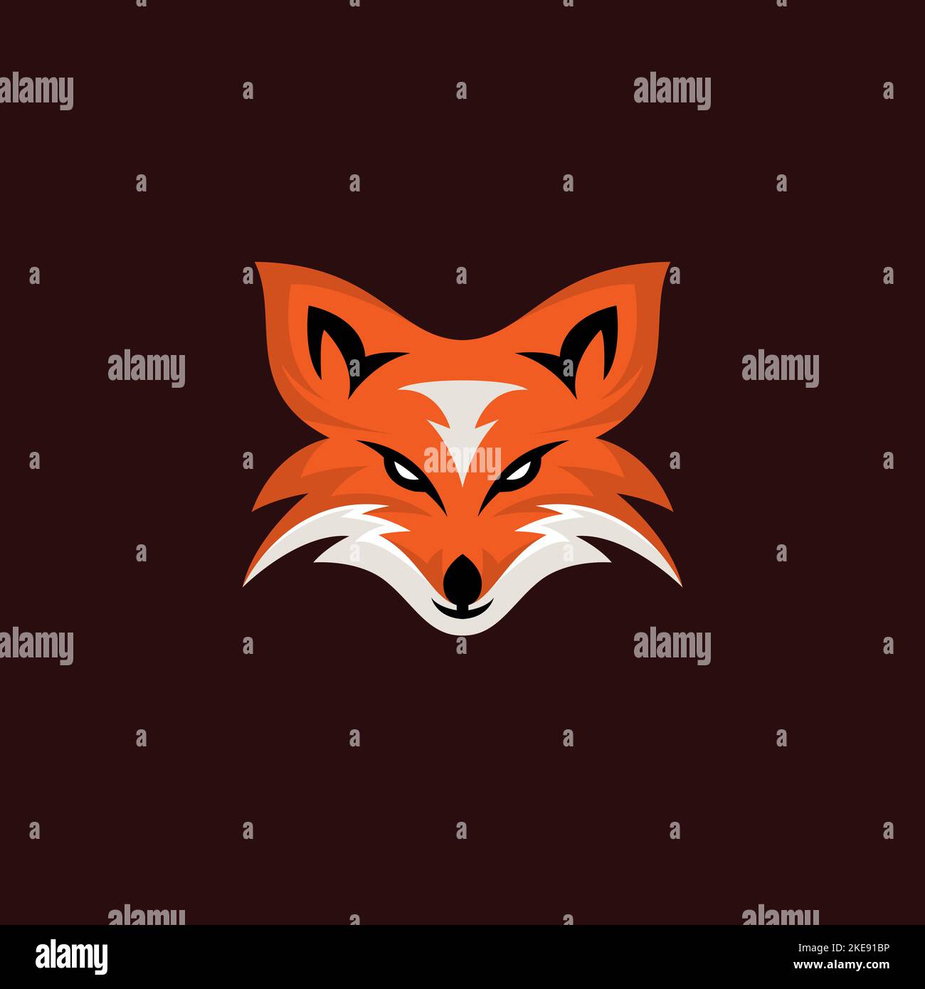 Motif vectoriel de mascotte de Fox Head Illustration de Vecteur