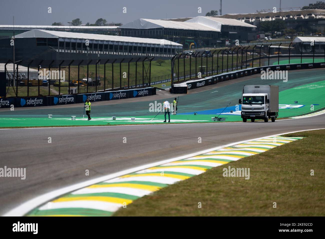 SP - Sao Paulo - 11/10/2022 - FORMULE 1 GP BRÉSIL 2022, FORMULE 1 TERRES À SAO PAULO - derniers ajustements du circuit Interlagos pour le GP de Sao Paulo de F1 2022. Photo: Duda Bairros/AGIF/Sipa USA Banque D'Images
