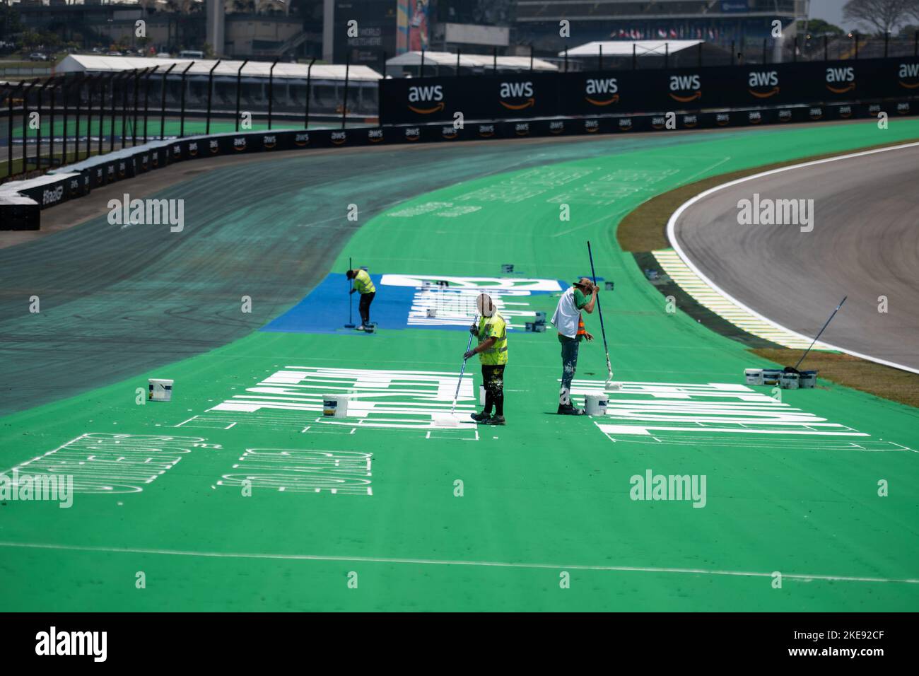 SP - Sao Paulo - 11/10/2022 - FORMULE 1 GP BRÉSIL 2022, FORMULE 1 TERRES À SAO PAULO - derniers ajustements du circuit Interlagos pour le GP de Sao Paulo de F1 2022. Photo: Duda Bairros/AGIF/Sipa USA Banque D'Images