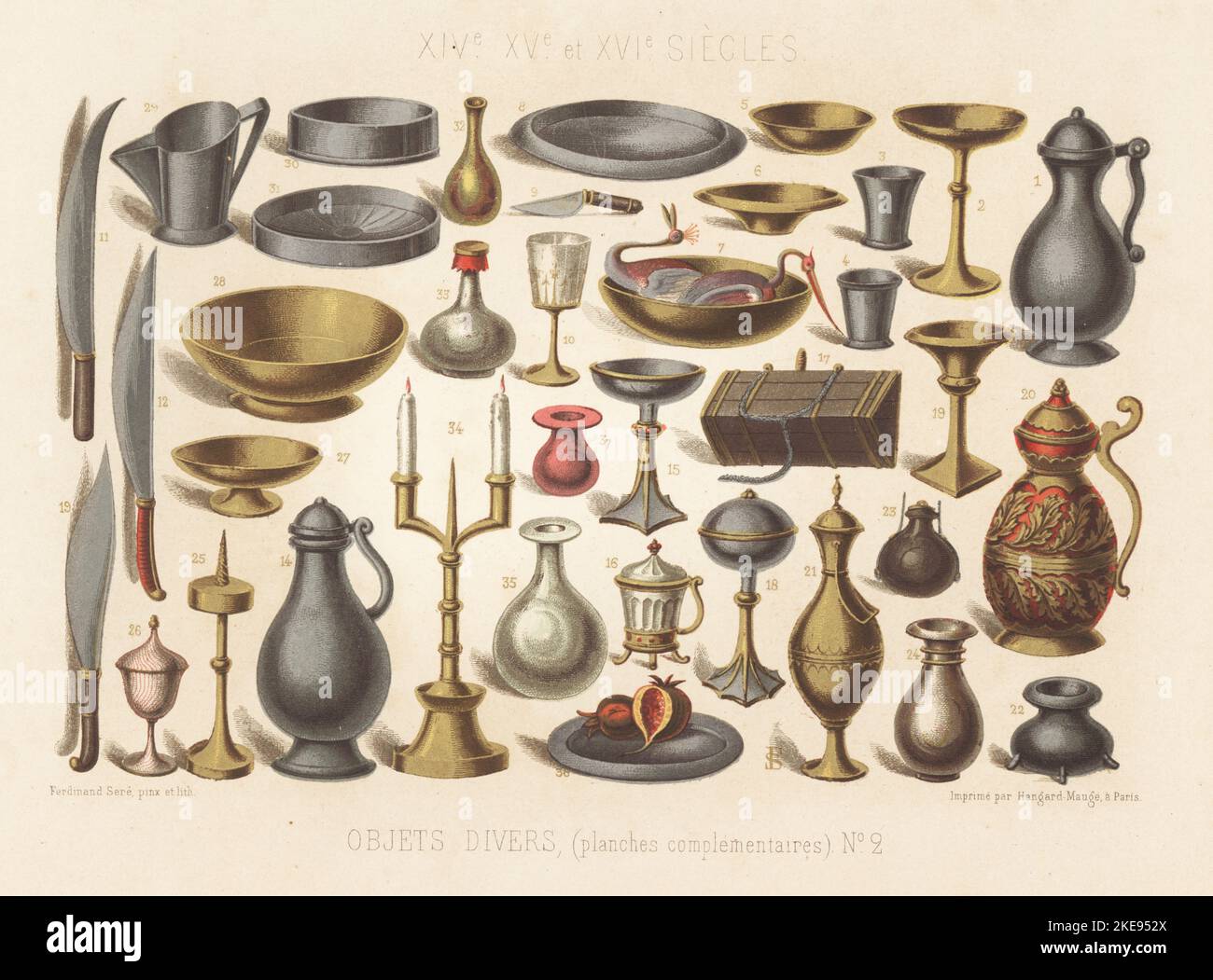Divers objets de table, France médiévale. Tranchoirs ou couteaux 1012 — free download