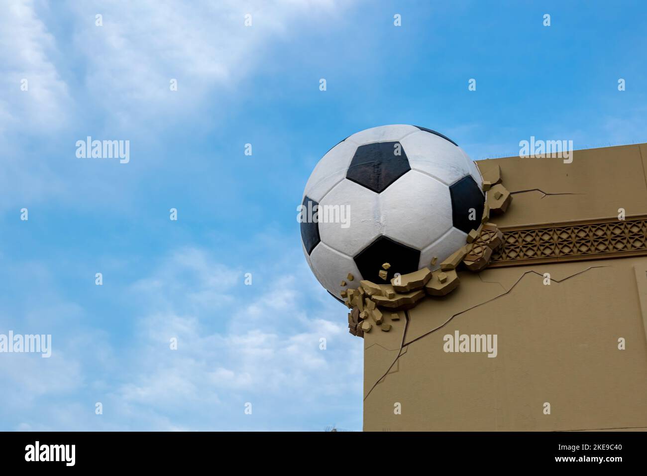Coupe du monde de la FIFA, Qatar la rénovation et la béatification travaillent sur le point de repère. La coupe du monde est un véritable engouement Banque D'Images
