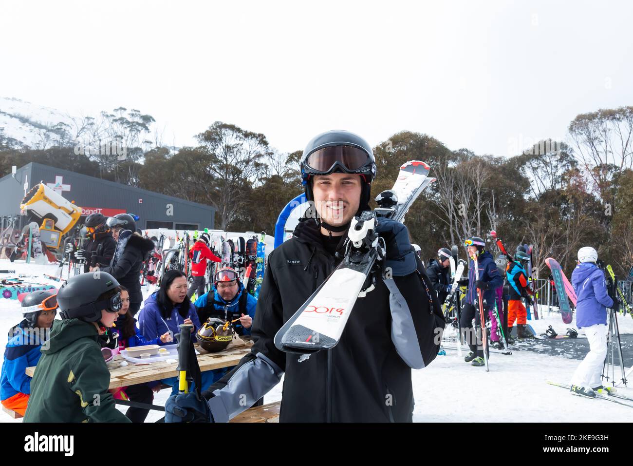 La station de ski de Thredbo est située dans le parc national de Kosciuszko, dans les Snowy Mountains de Nouvelle-Galles du Sud, en Nouvelle-Galles du Sud, en Australie. 11/7/22 Banque D'Images
