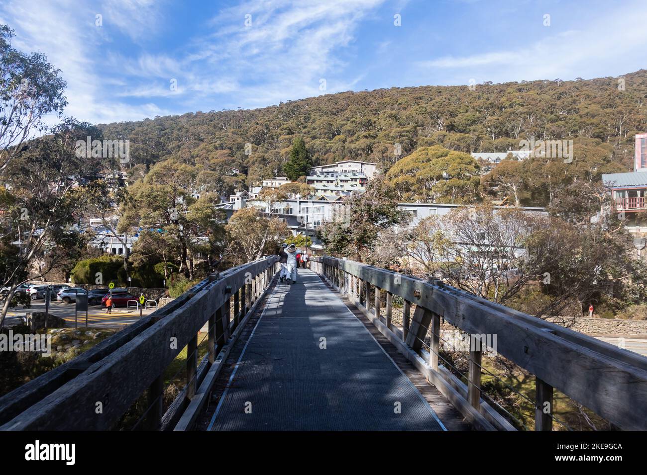 Station de ski de Thredbo, située dans le parc national de Kosciuszko, dans les Snowy Mountains de Nouvelle-Galles du Sud, en Nouvelle-Galles du Sud, en Australie. 11/7/22 Banque D'Images