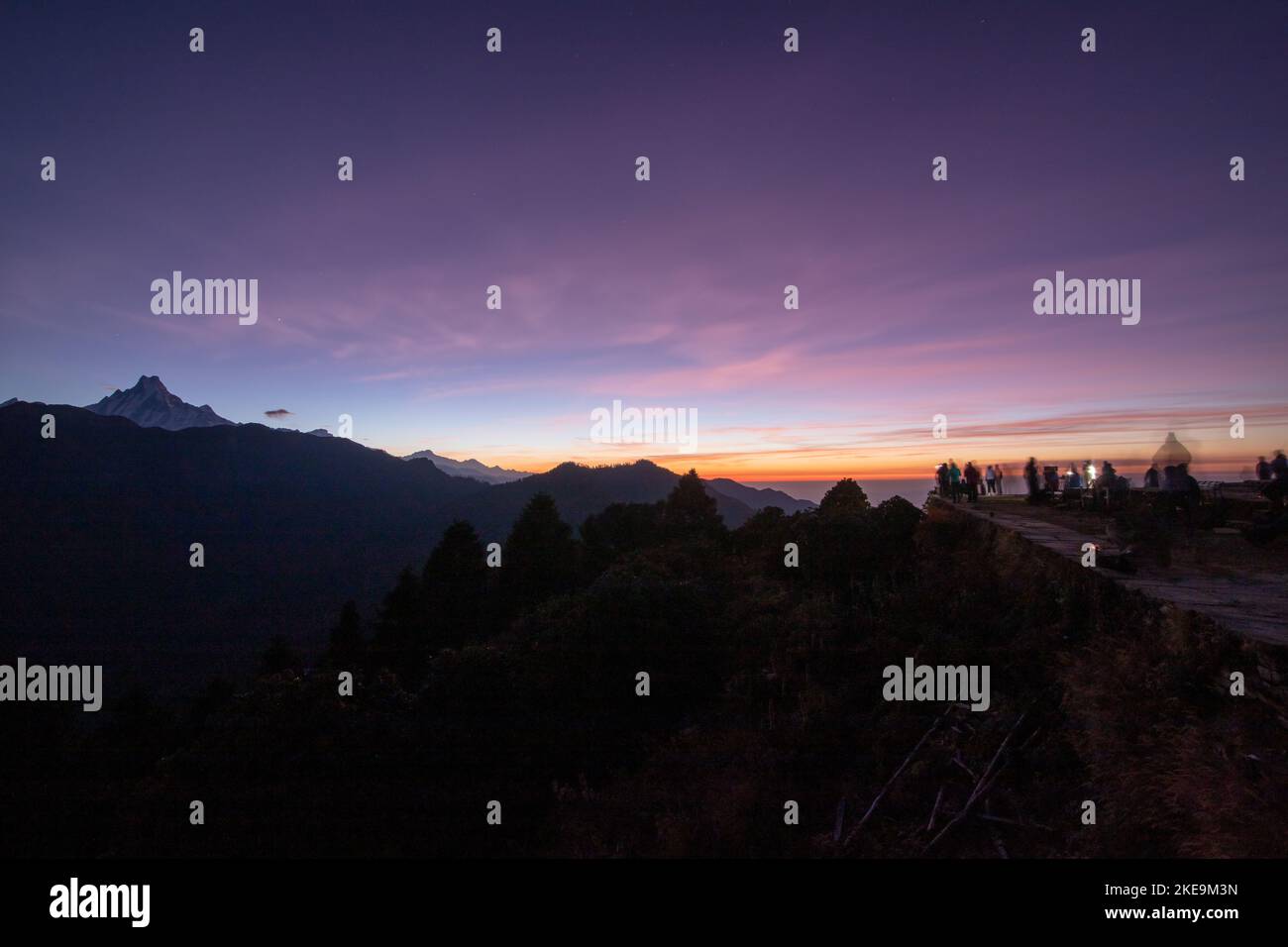 Majestueux sommets de montagne du Népal. Banque D'Images