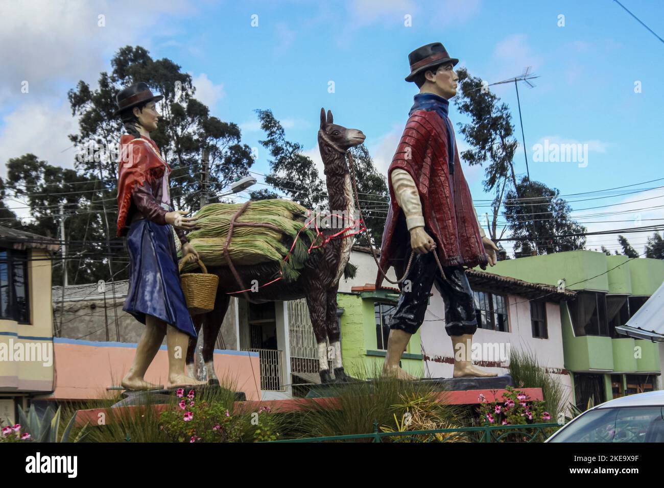 Latacunga est une ville de plateau de l'Équateur, capitale de la province de Cotopaxi, à 89 km (55 mi) au sud de Quito, près de la confluence des Alaquez et Cutuchi Banque D'Images