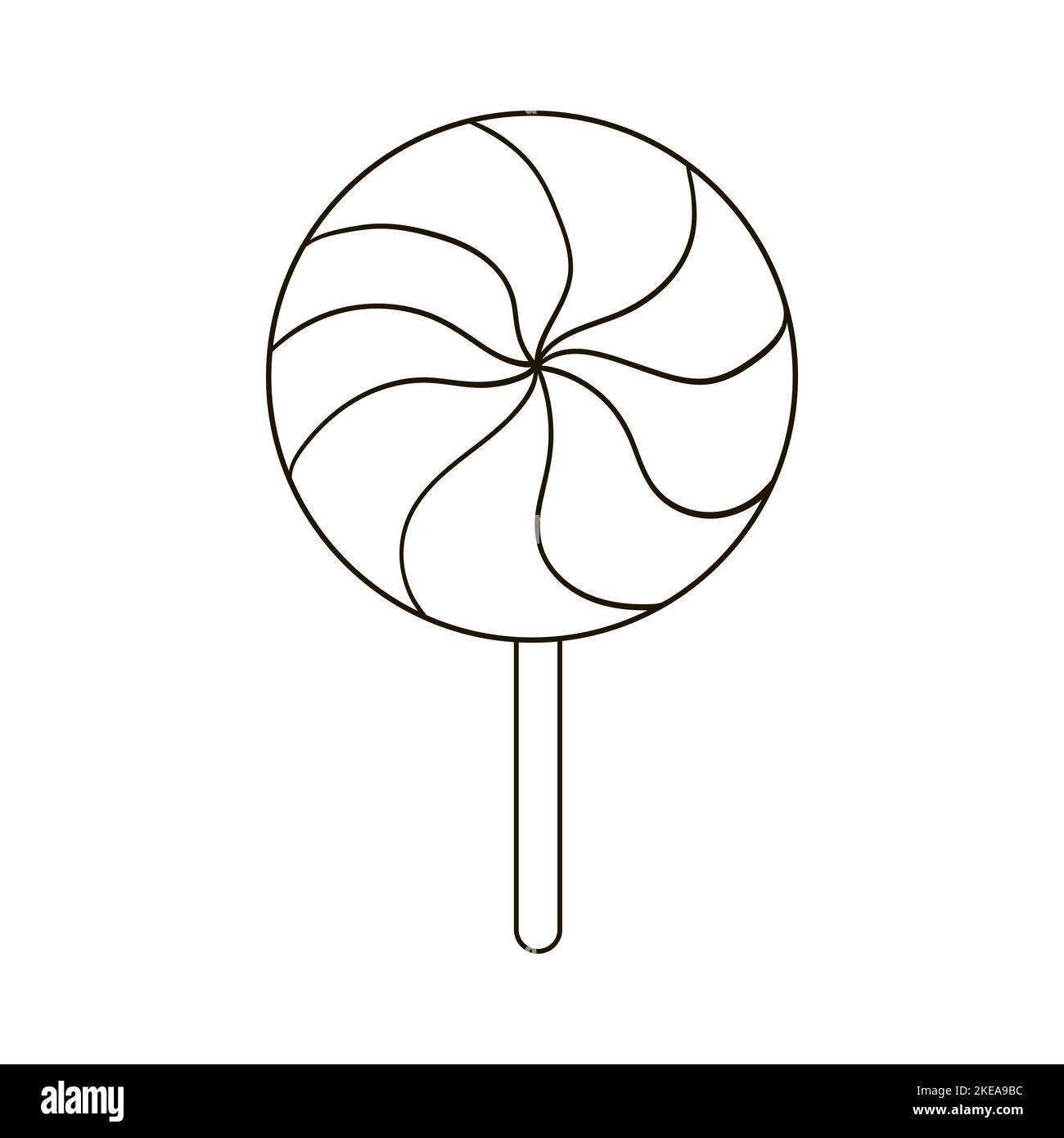Lollipop. Élément graphique à colorier pour votre conception. Illustration en mode dessin manuel Illustration de Vecteur