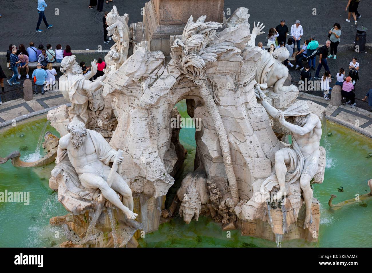 Fontana dei Quattro Fiumi, la fontaine des quatre fleuves, Piazza Navona, Rome, Lazio, Italie, Europe Banque D'Images