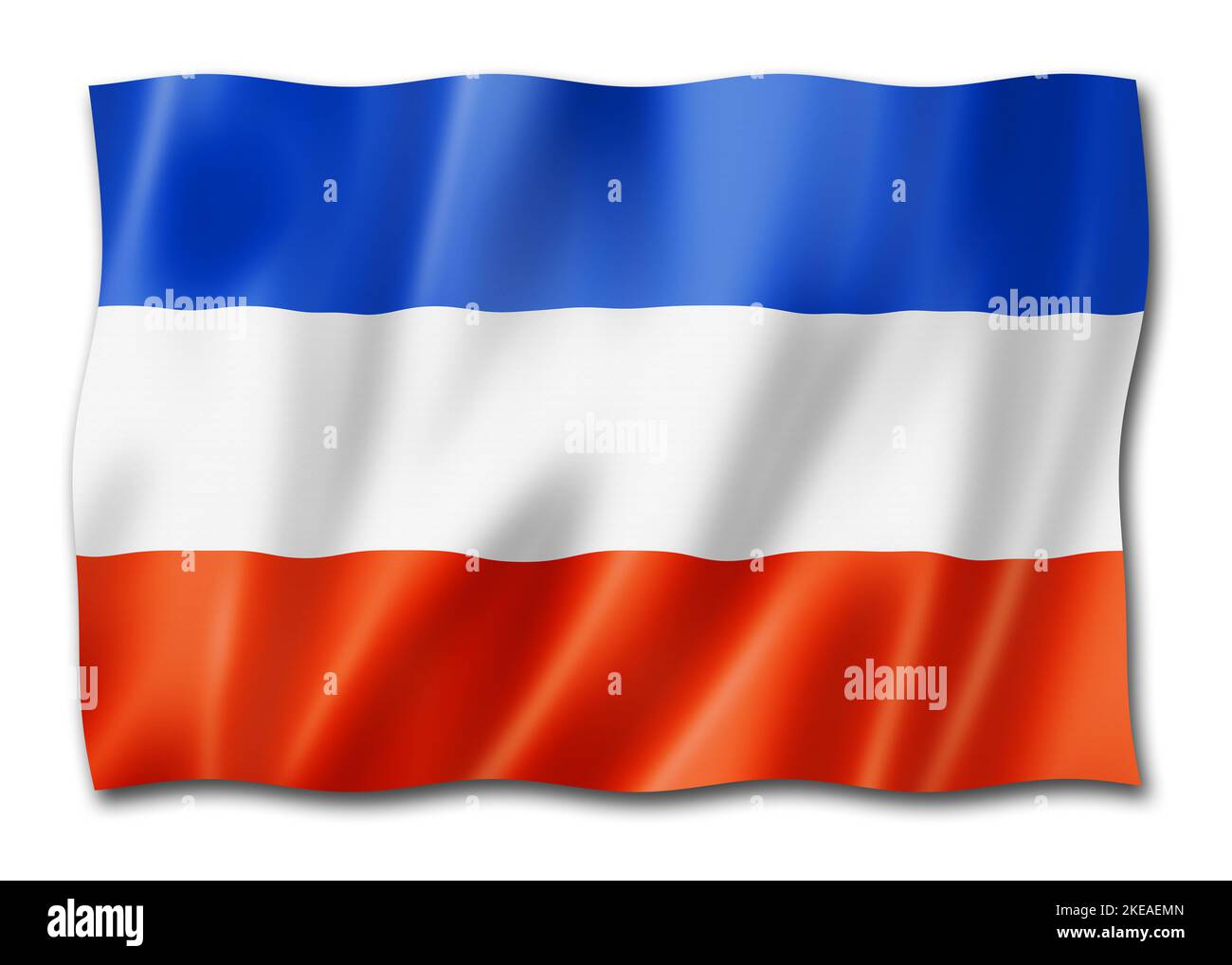 Drapeau de l'État du Schleswig-Holstein, collection de banderoles de l'Allemagne.Illustration 3D Banque D'Images