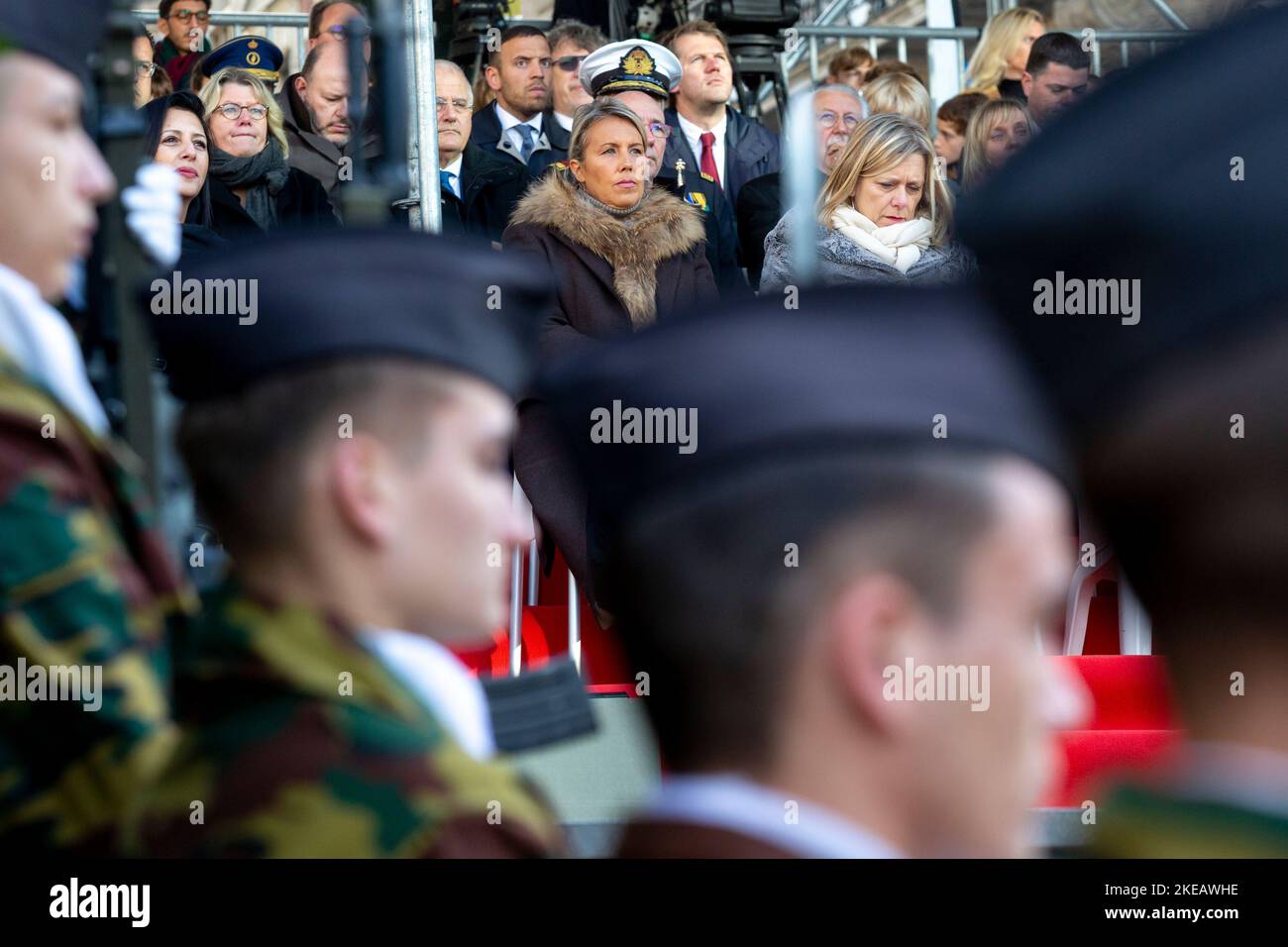 Bruxelles, le 11 novembre 2022. Le ministre de la Défense, Ludiviny Dedonder, photographié lors d'une commémoration de la première Guerre mondiale au monument de la tombe du soldat inconnu à Bruxelles, le vendredi 11 novembre 2022. L'armistice a été signé le 11 novembre 1918, marquant la fin de la première Guerre mondiale. Photo de BELGA HATIM KAGHAT Banque D'Images