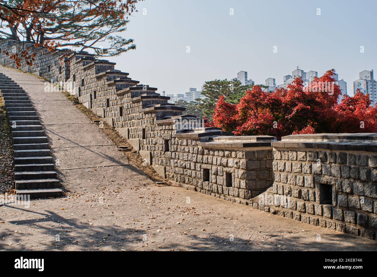 Forteresse de Hwaseong à Suwon en Corée du Sud site classé au patrimoine de l'UNESCO à 11 novembre 2022 Banque D'Images