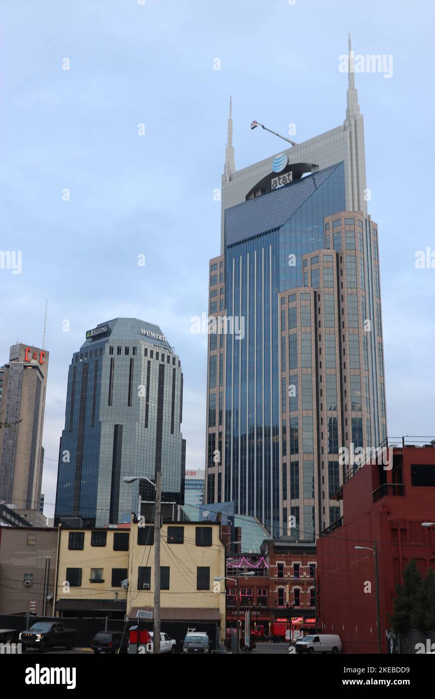 Bâtiment Batman dans le centre-ville de Nashville, également connu sous le nom de bâtiment Batman Banque D'Images