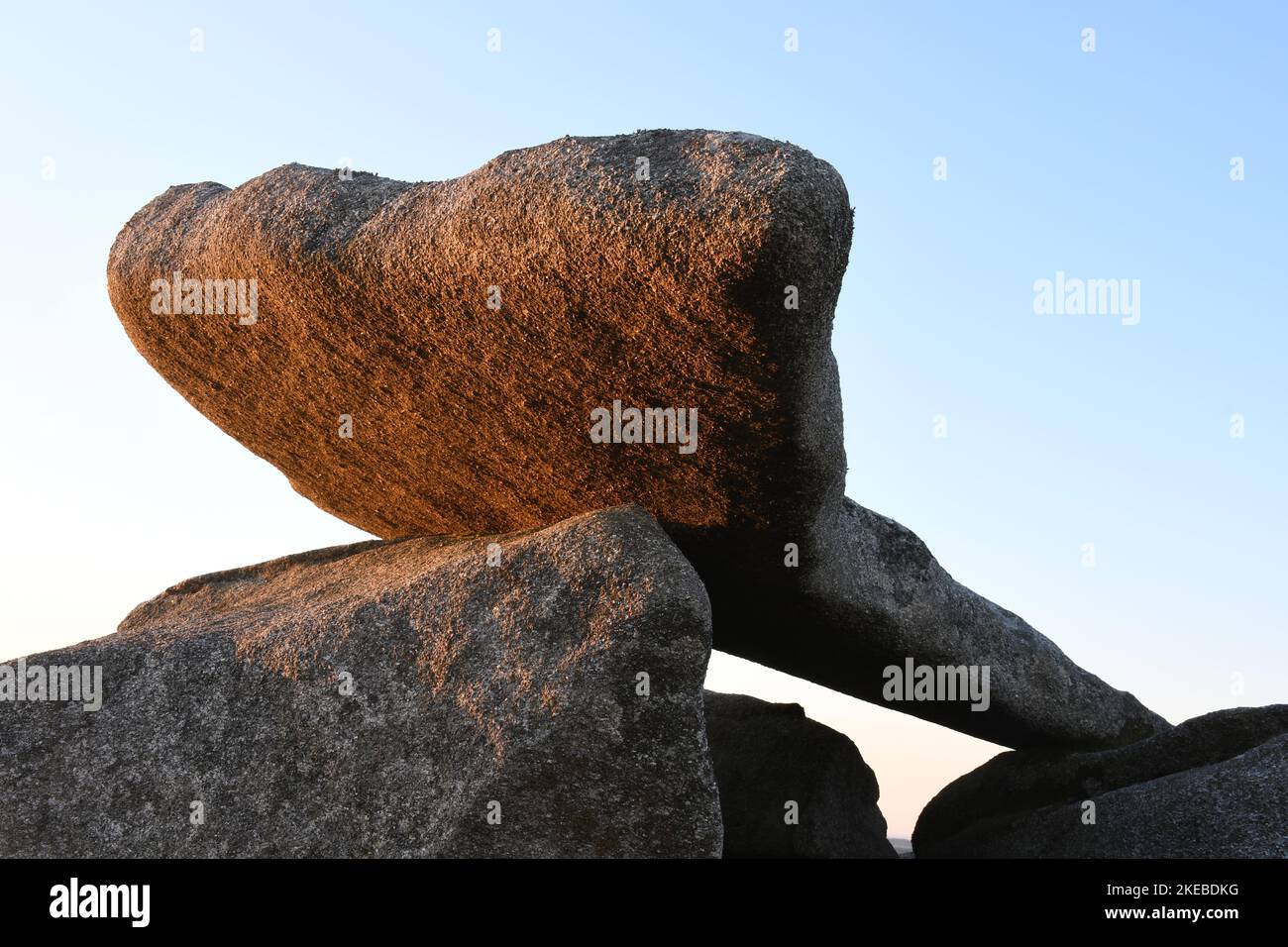 Rugueux Tor, Bodmin Moor Cornwall au coucher du soleil Banque D'Images