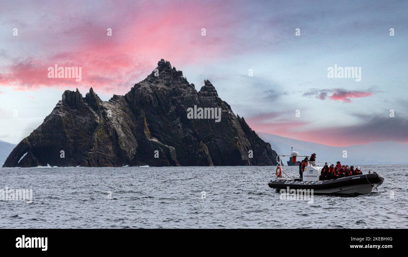 Little Skellig, Scelig Bheag, île inhabitée au large de la côte sud du comté de Kerry, Irlande Banque D'Images