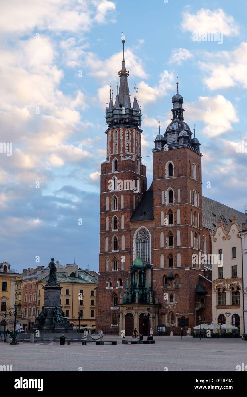 Vieille ville de Cracovie - Basilique Sainte-Marie Banque D'Images