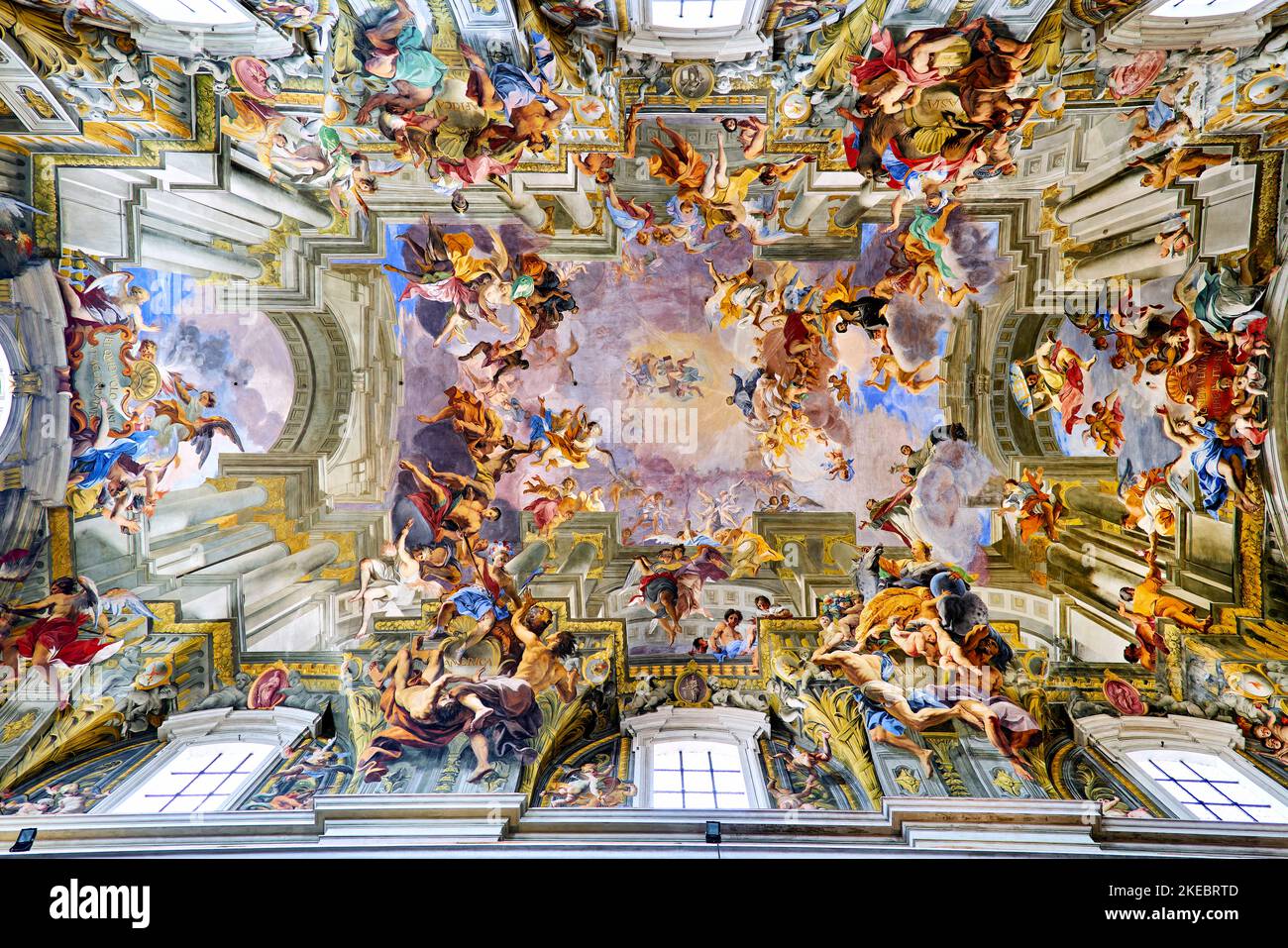 Rome Lazio Italie. L'église Saint Ignace de Loyola au Campus Martius. Le plafond peint d'Andrea Pozzo Banque D'Images