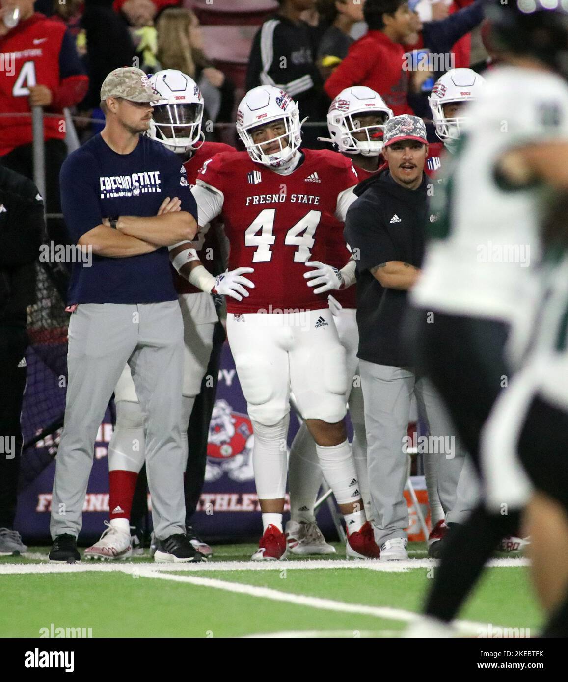 5 novembre 2022 - dans un match entre les Bulldogs de l'État de Fresno et les guerriers arc-en-ciel d'Hawaï au stade des enfants de la vallée à Fresno, CA - Michael Sullivan/CSM Banque D'Images