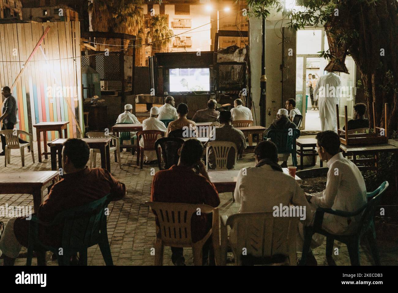 Arabie Saoudite, province de la Mecque, Djeddah/Djeddah, local, hommes, Émission de télévision Banque D'Images